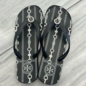 tory burch plastic flip flops worn see images